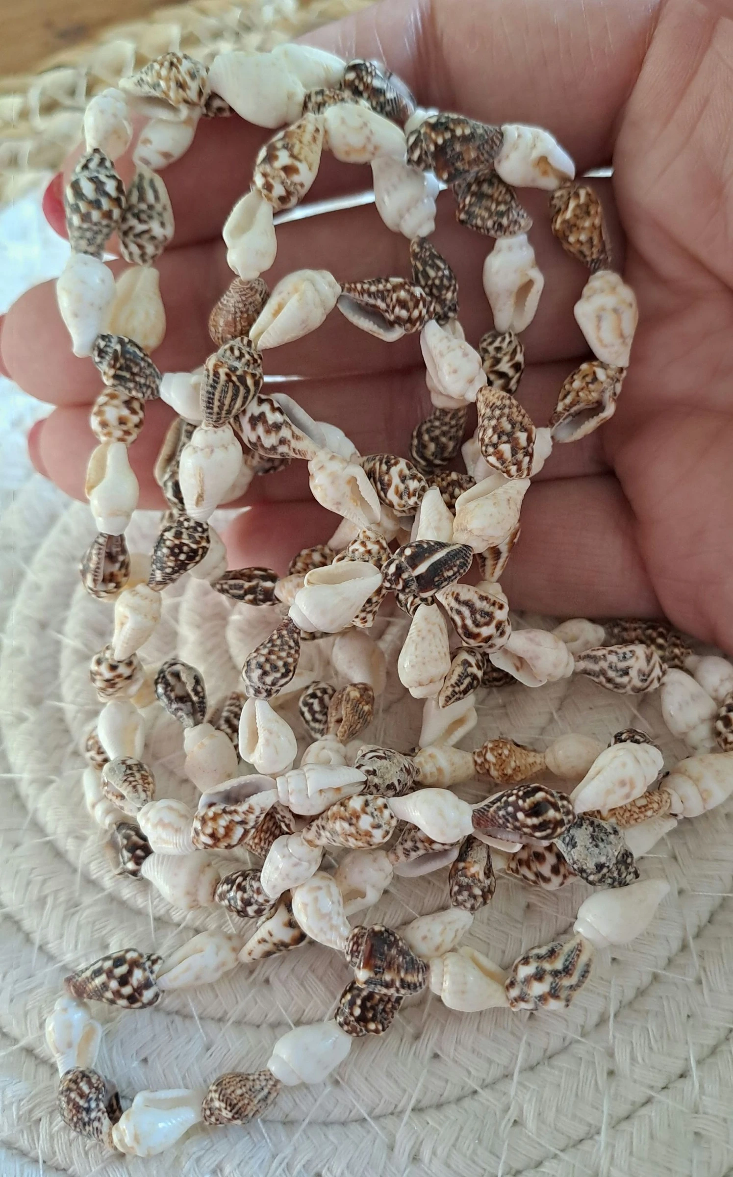 Koord met 175 🐚 kralen 9x5mm